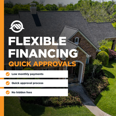 Flexible Financing Options - At Onit Roofing, we know that a new roof is a big investment, and we’re here to make it easier. That’s why we offer flexible financing options through Service Finance Company, giving homeowners the ability to get the roof they need without the full upfront cost.

Our financing solutions are designed to fit a variety of budgets — all while maintaining the highest standards in workmanship, materials, and customer care.

✅ Financing through Service Finance Company
✅ Quick and simple application process
✅ Affordable monthly payment options
✅ No compromise on quality or service

Whether it’s a planned roof replacement or an urgent repair, we’ll work with you to create a financing plan that works for you.

Protect your home now — and pay over time. Contact Onit Roofing today for your free estimate and financing details.
