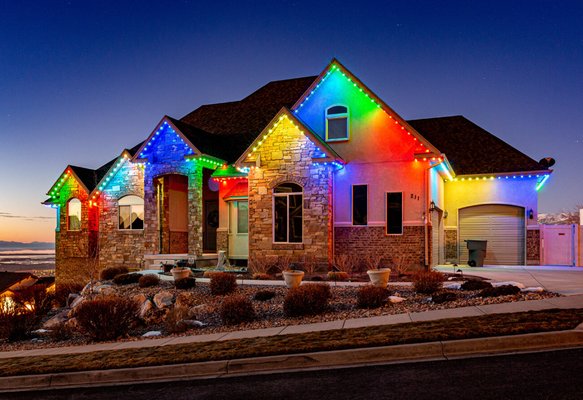 Christmas Lighting Installation - We just did this awesome lighting install. It looks amazing ( see video on our website ). We only did the front of the house. One of the difference of our lights is we have higher LED pixel density compared to our competitors and we're lower in price. Get a free in-home demo today.