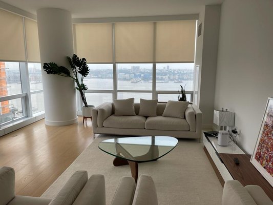 Remote control shades and drapes in 15 Hudson Yards NYC - In this apartment, we instlled Privacy roller shades and drapes, everything was motorized aand operated with a remote control or smart device Remote control shades and drapes in 15 Hudson Yards NYC - In this apartment, we instlled Privacy roller shades and drapes, everything was motorized aand operated with a remote control or smart device