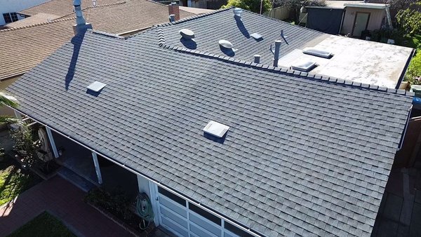 GAF HDZ Shingles Installation in San Mateo - Installed Golden Pledge HDZ shingles in Pewter Grey, along with new gutters and downspouts, ensuring durability, style, and optimal drainage. GAF HDZ Shingles Installation in San Mateo - Installed Golden Pledge HDZ shingles in Pewter Grey, along with new gutters and downspouts, ensuring durability, style, and optimal drainage.