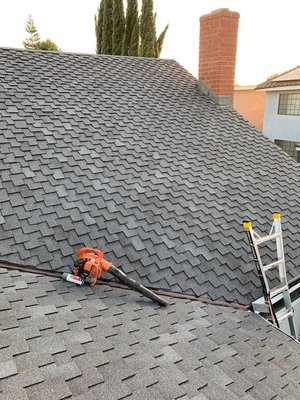 New Shingle Presidential 3D roof installation, new skylight, and gutters installation. - New Shingle Presidential 3D roof installation, new skylight, and gutters installation.