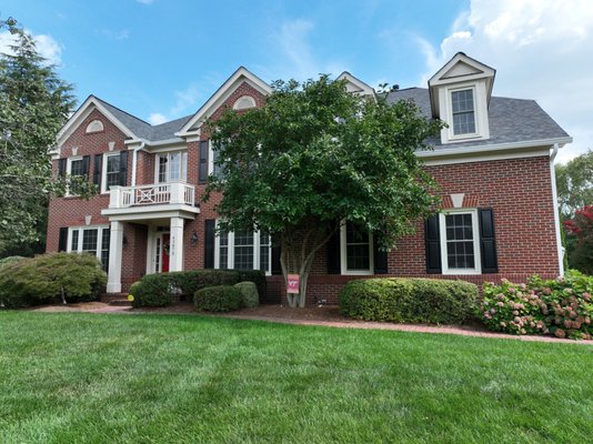 Estate Gray Owens Corning Shingles - This home received a new Owens Corning roof with Estate Gray asphalt shingles and new gutters. The Gazebo also received a matching facelift to compliment the home!