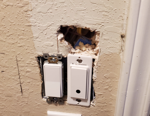 Drywall Repairs - Completed drywall repair Drywall Repairs - Completed drywall repair