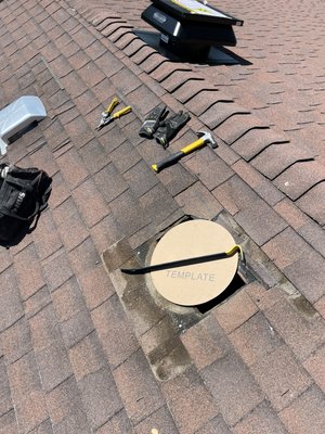 ATTIC SOLAR FAN - Customer didn’t have enough attic ventilation and we recommended installing a solar fan to increase air flow in their attic during hot summer days. ATTIC SOLAR FAN - Customer didn’t have enough attic ventilation and we recommended installing a solar fan to increase air flow in their attic during hot summer days.