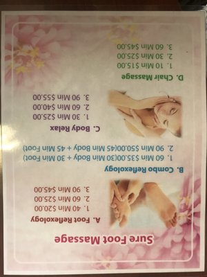 Price list - Sure foot massage in Redondo Beach CA, We always try to do better! Price list - Sure foot massage in Redondo Beach CA, We always try to do better!