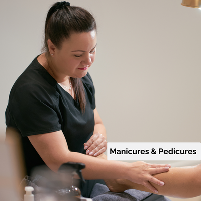 Manicures + Pedicures - Our manicure and pedicure services elevate your self-care routine through clean, high-quality products and meticulous attention to detail. From classic manicures to long-lasting gel pedicures, every service includes thoughtful touches designed to relax and restore. Ideal for guests who value cleanliness, precision, and a premium spa atmosphere. Manicures + Pedicures - Our manicure and pedicure services elevate your self-care routine through clean, high-quality products and meticulous attention to detail. From classic manicures to long-lasting gel pedicures, every service includes thoughtful touches designed to relax and restore. Ideal for guests who value cleanliness, precision, and a premium spa atmosphere.
