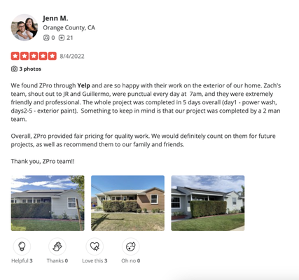 More Testimonials - Professional painting is what we do – residential and commercial interior and exterior painting. We go the extra step, we provide “White Glove” painting services for every job. We’re competitively priced, and you get more value for your money with Z Pro Painting, because we understand painting – from our customer’s point of view. We’re licensed insured and bonded professional painters. More Testimonials - Professional painting is what we do – residential and commercial interior and exterior painting. We go the extra step, we provide “White Glove” painting services for every job. We’re competitively priced, and you get more value for your money with Z Pro Painting, because we understand painting – from our customer’s point of view. We’re licensed insured and bonded professional painters.