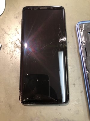 Samsung S9 Screen Repair - Customer needed Samsung S9 phone fixes. We took care of it in 30 min, and even changed the color from black to Blue.