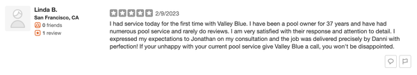 Five star reviews. - Five star reviews from some of our customers.