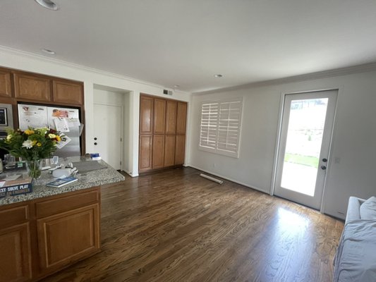 Kitchen Remediation. - This demolition took place after our homeowner had a burst pipe above there full height cabinet . We’re able to insure he got covered and took care of the demolition and dry out in a timely manner .