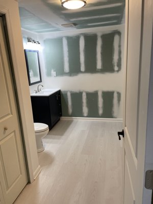 Basement Framing / Drywall and 1/2 Bathroom - A Nic e Project From Almost scratch. Plumbing Was Already Run for 1/2 Bath . Customer Is Painting It So Hés More then Good to Go By the time We Finished This One!