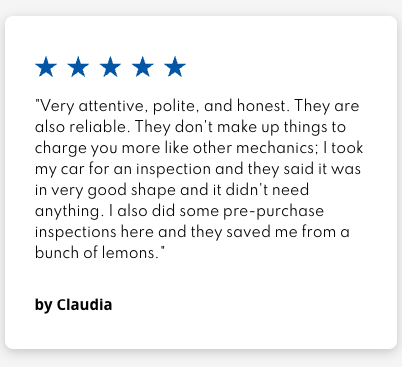 Read Our Rave Reviews! - Our Reviews
What People Say About Gemba Automotive - Mesa Read Our Rave Reviews! - Our Reviews
What People Say About Gemba Automotive - Mesa