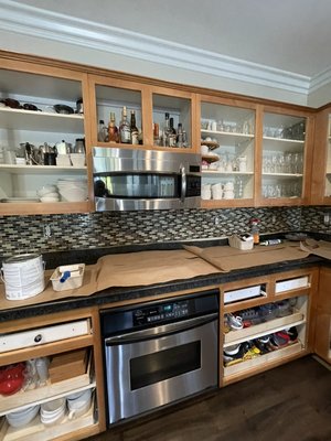 Kitchen Makeover - The wood look was outdated and dark. Fresh cost of white paint brightened up the room Kitchen Makeover - The wood look was outdated and dark. Fresh cost of white paint brightened up the room