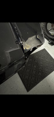 Repaired this monster fast back today. - This mustang. Had a dent in the fender and old busted body filler we removed the dent and filled with a glaze. Under 2 hours