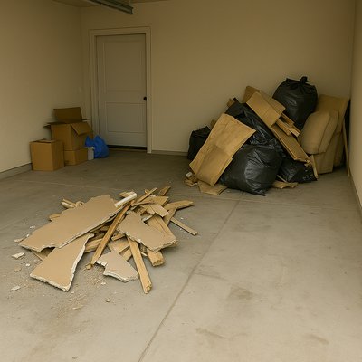 From Dumped to Done - This job started with a cluttered residential garage overwhelmed by leftover construction debris, broken furniture, and general household junk. The space was unusable and blocked from wall to wall. LA Junk Masters™ stepped in for a full-service cleanout—removing all debris, organizing the load, and hauling everything away the same day. The result? A completely empty, clean garage restored to functional use. Fast. Clean. Reliable. Just how we do it. From Dumped to Done - This job started with a cluttered residential garage overwhelmed by leftover construction debris, broken furniture, and general household junk. The space was unusable and blocked from wall to wall. LA Junk Masters™ stepped in for a full-service cleanout—removing all debris, organizing the load, and hauling everything away the same day. The result? A completely empty, clean garage restored to functional use. Fast. Clean. Reliable. Just how we do it.