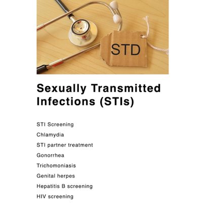 Sexually Transmitted Infections (STIs) - STI scare? We're here to help! Our team is available for:

- STI Screening
- Chlamydia
- STI partner treatment
- Gonorrhea
- Trichomoniasis
- Genital herpes
- Hepatitis B screening
- HIV screening

Call (612) 405-3554 to schedule, we also accept walk ins!