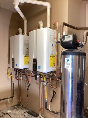 Navien 240A2 Tankless Water Heater Install - We replaced two gas water heaters with two Navien 240A2 with built in hot water recirculation. These are the top of the line residential gas tankless water heaters on the market today and we are happy to help customers into the most efficient gas water heaters, with quicker hot water delivered, endlessly. Navien 240A2 Tankless Water Heater Install - We replaced two gas water heaters with two Navien 240A2 with built in hot water recirculation. These are the top of the line residential gas tankless water heaters on the market today and we are happy to help customers into the most efficient gas water heaters, with quicker hot water delivered, endlessly.