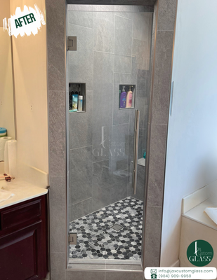 Glass Door with Ladder Pull Handle (Brushed Nickel) - Glass Door with Ladder Pull Handle (Brushed Nickel)