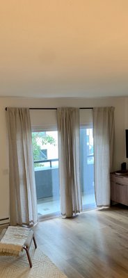 Curtains / Rod Installation and TV Mounting - This Installation included finding studs, leveling and height adjustment for both rods and TV. Curtains / Rod Installation and TV Mounting - This Installation included finding studs, leveling and height adjustment for both rods and TV.