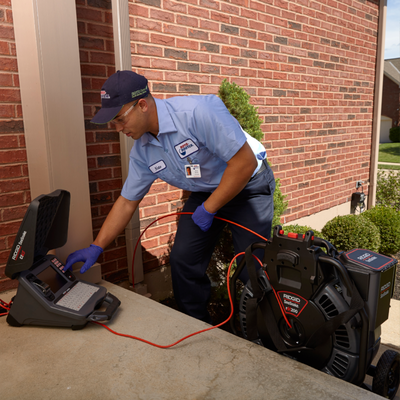 Sewer Camera Inspections - Video cameras are one of the most valuable tools in the plumbing trade. Specially designed waterproof plumbing cameras allow plumbing technicians to conduct a visual inspection of sewer lines and other drain pipes, including pipes behind walls, encased in concrete slabs, and beneath your home’s foundation.

To begin your sewer camera inspection, a professionally trained and skilled technician inserts a rod with a high-resolution video camera on its tip into your sewer lines. These high-tech drain cameras are flexible, allowing them to travel through twists and turns in sewer lines and thoroughly examine pipes and pipe walls from 2 inches to 36 inches in diameter.

The video footage is relayed to the technician's video monitor in real-time, so the condition of your sewer and drain lines can be assessed immediately. You’ll be able to view any problems right on a monitor, and footage is saved for future reference.