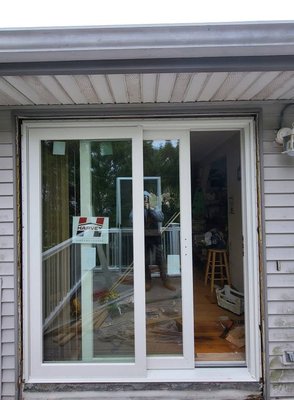patio door  renovation - out with the old in with the new Harvey energy efficient patio doors