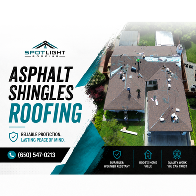 New Asphalt Shingle Roof Installation – San Jose Project - New Asphalt Shingle Roof Installation – San Jose Project
We recently completed a new asphalt shingle roof installation for a homeowner in San Jose, CA, providing a durable, weather-resistant, and aesthetically pleasing upgrade. This project involved removing the old roof, reinforcing the decking, and installing high-quality architectural asphalt shingles for long-lasting protection.
Project Highlights:
✅ Premium Asphalt Shingles – Chosen for their durability, weather resistance, and stylish appearance.
✅ Improved Ventilation & Insulation – Enhanced energy efficiency and airflow for better home comfort.
✅ Expert Installation – Our skilled team ensured proper waterproofing, flashing, and sealing to extend the roof’s lifespan.
✅ Curb Appeal Upgrade – The new roof not only enhances protection but also adds to the home's value and aesthetic appeal.
At Spotlight Roofing, we take pride in delivering top-quality craftsmanship for every roofing project in San Jose and the surrounding areas. If you're considering a new asphalt shingle roof, contact us today for a free consultation and estimate! New Asphalt Shingle Roof Installation – San Jose Project - New Asphalt Shingle Roof Installation – San Jose Project
We recently completed a new asphalt shingle roof installation for a homeowner in San Jose, CA, providing a durable, weather-resistant, and aesthetically pleasing upgrade. This project involved removing the old roof, reinforcing the decking, and installing high-quality architectural asphalt shingles for long-lasting protection.
Project Highlights:
✅ Premium Asphalt Shingles – Chosen for their durability, weather resistance, and stylish appearance.
✅ Improved Ventilation & Insulation – Enhanced energy efficiency and airflow for better home comfort.
✅ Expert Installation – Our skilled team ensured proper waterproofing, flashing, and sealing to extend the roof’s lifespan.
✅ Curb Appeal Upgrade – The new roof not only enhances protection but also adds to the home's value and aesthetic appeal.
At Spotlight Roofing, we take pride in delivering top-quality craftsmanship for every roofing project in San Jose and the surrounding areas. If you're considering a new asphalt shingle roof, contact us today for a free consultation and estimate!