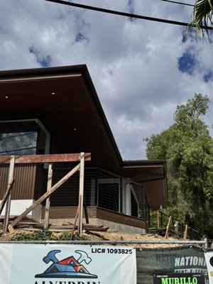 Gutters installation - Straight face gutters for new construction home Gutters installation - Straight face gutters for new construction home