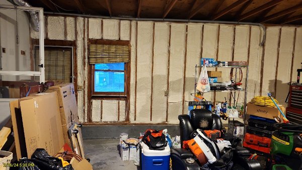 Garage Spray foam job - Customer wanted to get his garage insulated, we spray foamed his entire garage before he put up the dry wall.