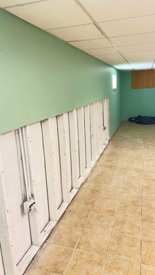Mold remediation - Customer’s basement had a mold issue due to leaking foundation. Repairs made and Mold treated. Wall cavity treatment and air scrubbing any remaining Mold spores.
