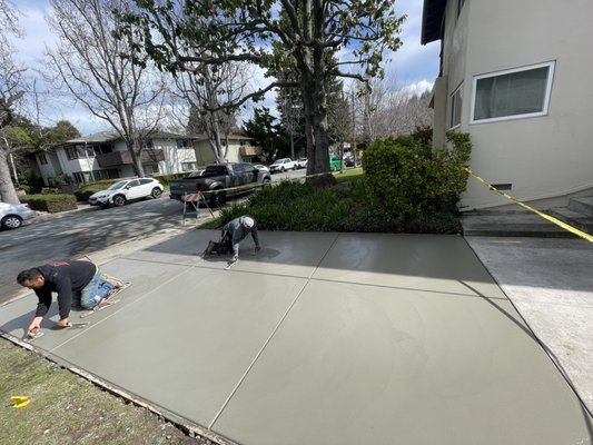 Concrete Repair - Concrete repair completed in Menlo Park CA. Concrete was removed and off hauled, sub grade was compacted, rebar was placed at 18" o.c., and concrete was poured at 6"