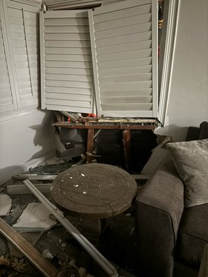 Car crashed into home overnight - Got a call in the early morning about a car running into a home. Arrived and boarded up property Car crashed into home overnight - Got a call in the early morning about a car running into a home. Arrived and boarded up property
