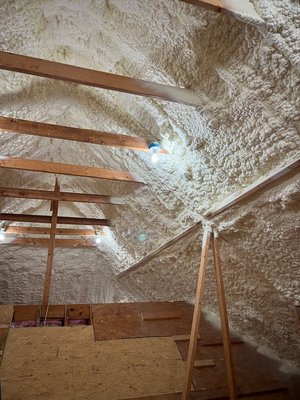 Spray Foam 2024 - This was a roof we did for a customer that was building a new home. He specifically asked for open cell foam. We were able to accommodate his needs and provide a great service.
