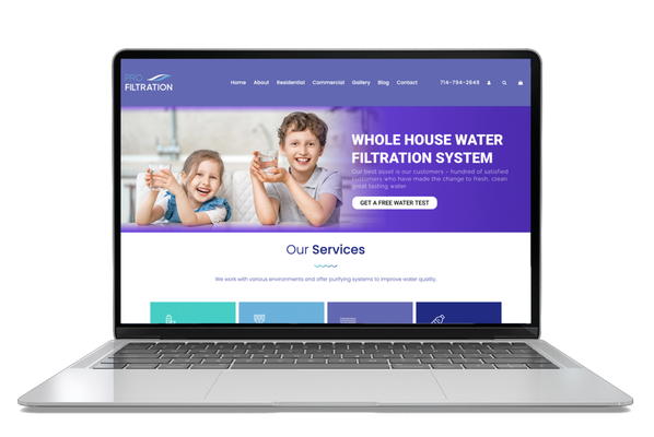 ProFiltration - ProFiltration company specializes in water purification systems for residential and commercial use. Their request was to implement a completely new web design – starting from logo to website development and digital marketing in order to increase sales and expand the audience.
SOLUTION
Through deep research, market analysis, and client interview, Toporin Studio came up with a strategy that included a design plan, a content plan, and a marketing plan. We’ve identified brand messaging and key goals came up with a logo, color scheme, fonts, content, and developed a website based on those.
APPROACH
We’ve built the ProFiltration brand with its unique style and vision, have set up Google, Yelp, Facebook, and Instagram marketing, which helped increase website traffic and conversion.
Toporin Studio is proud to be a long-term partner for ProFiltration, and support them in achieving new business heights. ProFiltration - ProFiltration company specializes in water purification systems for residential and commercial use. Their request was to implement a completely new web design – starting from logo to website development and digital marketing in order to increase sales and expand the audience.
SOLUTION
Through deep research, market analysis, and client interview, Toporin Studio came up with a strategy that included a design plan, a content plan, and a marketing plan. We’ve identified brand messaging and key goals came up with a logo, color scheme, fonts, content, and developed a website based on those.
APPROACH
We’ve built the ProFiltration brand with its unique style and vision, have set up Google, Yelp, Facebook, and Instagram marketing, which helped increase website traffic and conversion.
Toporin Studio is proud to be a long-term partner for ProFiltration, and support them in achieving new business heights.