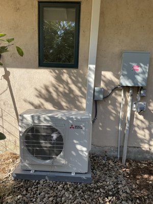Mitsubishi ductless - This customer wanted a ductless system but didn’t really like the idea of having a wall mount so we introduced them to ceiling mount perfectly centered to each room offering 360° air flow for perfect distribution of air sitting flush to the ceiling & still offering high efficiency. As well as a quiet cool whole house fan Mitsubishi ductless - This customer wanted a ductless system but didn’t really like the idea of having a wall mount so we introduced them to ceiling mount perfectly centered to each room offering 360° air flow for perfect distribution of air sitting flush to the ceiling & still offering high efficiency. As well as a quiet cool whole house fan