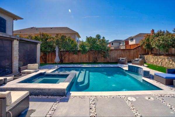 Custom Pools & Backyard Resort Creations in DFW - Blu H2O Pools is a trusted, family-owned business serving Waxahachie and the greater DFW Metroplex with over 8 years of experience in the pool construction industry. We specialize in designing and building stunning, safe, and functional pools, tailored to each family’s unique vision and budget. Our expert designers work closely with you to create the ultimate backyard resort—offering a range of pool styles from modern and contemporary to lagoon, rustic, and organic.

From initial 3D design concepts and material selection to construction, finishing, and comprehensive pool remodels, Blu H2O Pools handles every step of your project. Whether you’re installing a brand-new pool, replacing an old one, or updating your current pool with energy-efficient upgrades and exciting new features, we are dedicated to superior quality and unmatched customer satisfaction. Experience the Blu H2O Pools difference—where your ultimate backyard oasis becomes a reality.