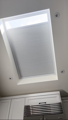 Motorized Skylight Shades - When it comes to skylight shades, there are not too many options available in the market nowadays. We at ShadeZone Blinds have the solution for you, three systems to choose from; the hardwired 120 Volts, rechargeable built-in battery system with an optional solar panel or the manual operation system. All available in light filtering and Blackout options and many colors to choose from. Please visit our store if you are looking for the best solutions for your skylights.  Motorized Skylight Shades - When it comes to skylight shades, there are not too many options available in the market nowadays. We at ShadeZone Blinds have the solution for you, three systems to choose from; the hardwired 120 Volts, rechargeable built-in battery system with an optional solar panel or the manual operation system. All available in light filtering and Blackout options and many colors to choose from. Please visit our store if you are looking for the best solutions for your skylights. 