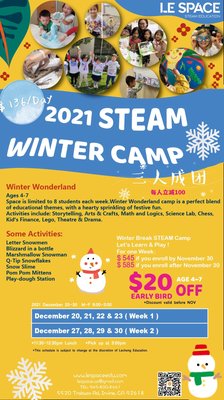 STEAM Winter Camp - 2021 Winter camps STEAM Winter Camp - 2021 Winter camps