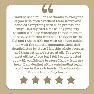 Client Reviews - 5-star reviews from old clients! From selling to buying homes, we represent our clients and all of their Real Estate needs. For more, please visit https://www.zillow.com/profile/Katherine%20Li