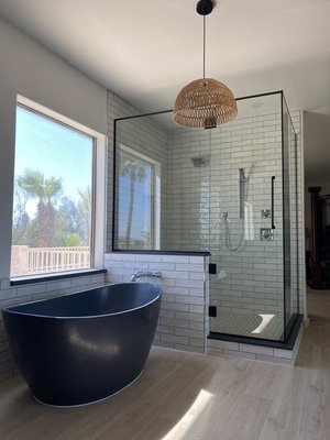 Master Bathroom Before and After - Primary Bathroom Remodel- this customer came to us because he did not have an eye for design and essentially gave use free rein to update this bathroom. The pictures speak for themselves! Another fun transformation! Master Bathroom Before and After - Primary Bathroom Remodel- this customer came to us because he did not have an eye for design and essentially gave use free rein to update this bathroom. The pictures speak for themselves! Another fun transformation!