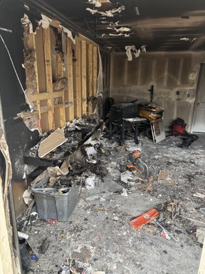 Garage Demolition 2023 - This demolition project was done due to a fire that was started in the customers garage. The home was a new construction home so this definitely stood out like a sore thumb. We gutted the entire garage so that it would be ready for new drywall and electrical. Another very satisfied customer! Garage Demolition 2023 - This demolition project was done due to a fire that was started in the customers garage. The home was a new construction home so this definitely stood out like a sore thumb. We gutted the entire garage so that it would be ready for new drywall and electrical. Another very satisfied customer!