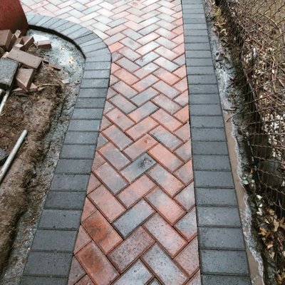 paver Driveway and concrete sidewalk - Every Job is different