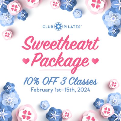 Valentine's Day Specials! - Who doesn’t love spoiling their special someone’s?! Treat your loved ones with a Club Pilates Sweetheart Package! For a Limited Time only - get it before February 14th!💕