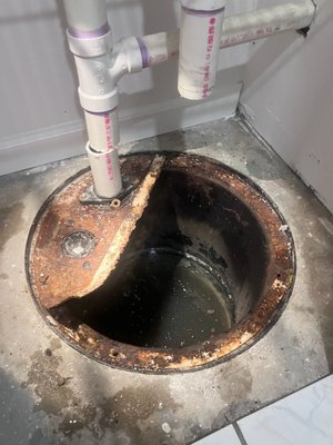 Sewage Ejector Pump Before and After - Installation of sewage ejector pump.  See our before and after pics!
