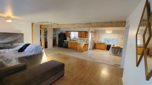 Removed Load Bearing Wall - Removed load bearing wall & installed Engineered Support Beam.