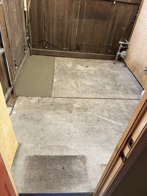 Outdoor Custom patio Tile - Customer Was tired of seeing her old outdated outdoor patio So We Tiled it and gave it a whole new look
