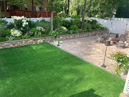 ✅Artificial lawn with patio extension. 🤩 - ✅Artificial lawn with patio extension. 🤩#artificialturf #artificialgrass #artificiallawn #hardscape #stonewall #stairs #retainingwalls #firepit #patio #pooldecking #outdoorkitchen #walkway #mansonry #construction #beaud4walls #d4view #d4 #d4landscaping #d4hardscape #massachusetts #norfolkcountymassachusetts #medwayma #medwaymass #medwaymassachusetts Known as D4 . Dfour . Dufour landscaping