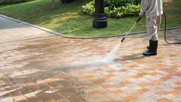 Tile & Brick Driveway - This was a couple weeks ago where we cleaned off someone's tile driveway for a great price.