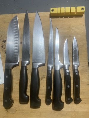 Sharpened knives - We sharpen kitchen cutlets, butcher and hunting knives , and most serrated knives.