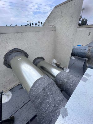 Duct and Drain Line Installation in Santa Monica, CA - A Duct and Drain Line installation project in Santa Monica. Disconnected ductwork for 4 rooftop package units and installed main drain line for 6 rooftop package units. Duct and Drain Line Installation in Santa Monica, CA - A Duct and Drain Line installation project in Santa Monica. Disconnected ductwork for 4 rooftop package units and installed main drain line for 6 rooftop package units.