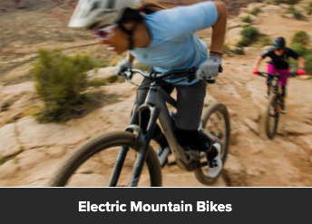 Electric Mountain Bikes - Electric mountain bikes can take you to new heights, allowing you to climb higher and faster than ever before so you can do more laps on the mountain in less time. These new eMTBs are perfect for riders who want to ride longer routes or take on challenges that were out of reach before. And with all the great tech of a regular mountain bike, you'll descend with confidence and have a blast on every ride. Electric Mountain Bikes - Electric mountain bikes can take you to new heights, allowing you to climb higher and faster than ever before so you can do more laps on the mountain in less time. These new eMTBs are perfect for riders who want to ride longer routes or take on challenges that were out of reach before. And with all the great tech of a regular mountain bike, you'll descend with confidence and have a blast on every ride.